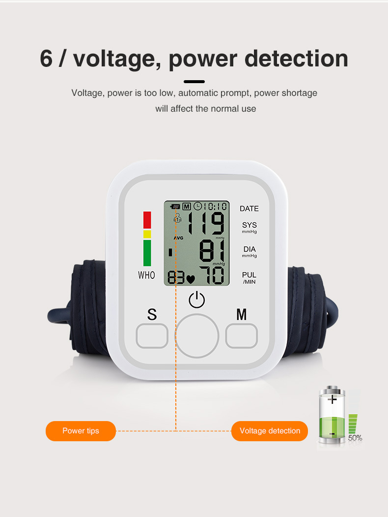 Voltage, power detection of blood pressure monitor